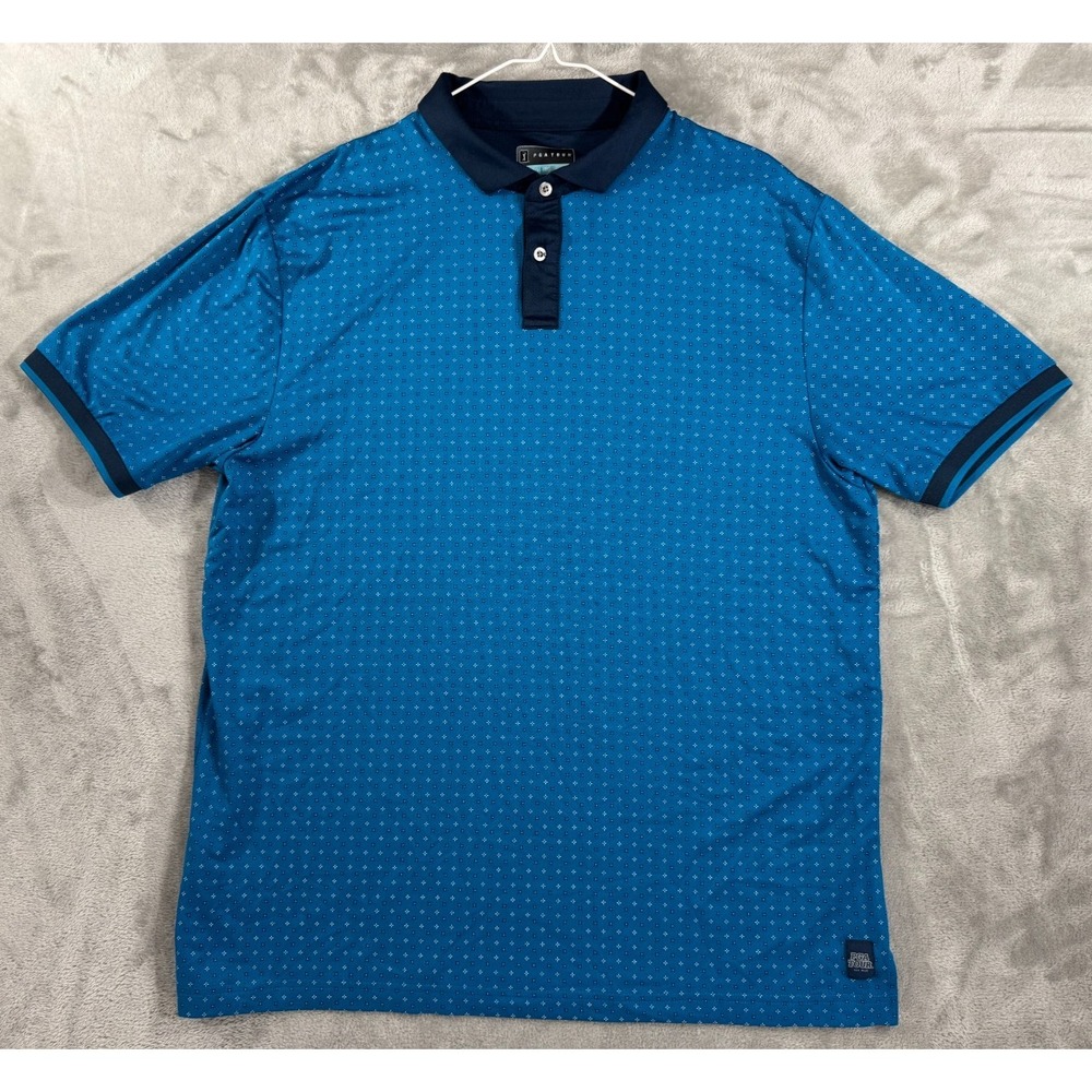 PGA Tour Polo Shirt‎ Mens XL Blue Foulard Golf Moisture Wicking Dad Lightweight